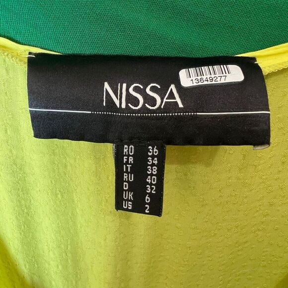 Nissa Ruffled Yellow Asymmetrical Dress – Size 2 Summer Vibes - Picture 4 of 16